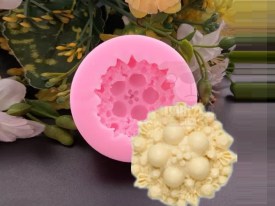 Molde silicona flores con perlas